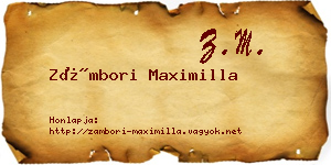 Zámbori Maximilla névjegykártya